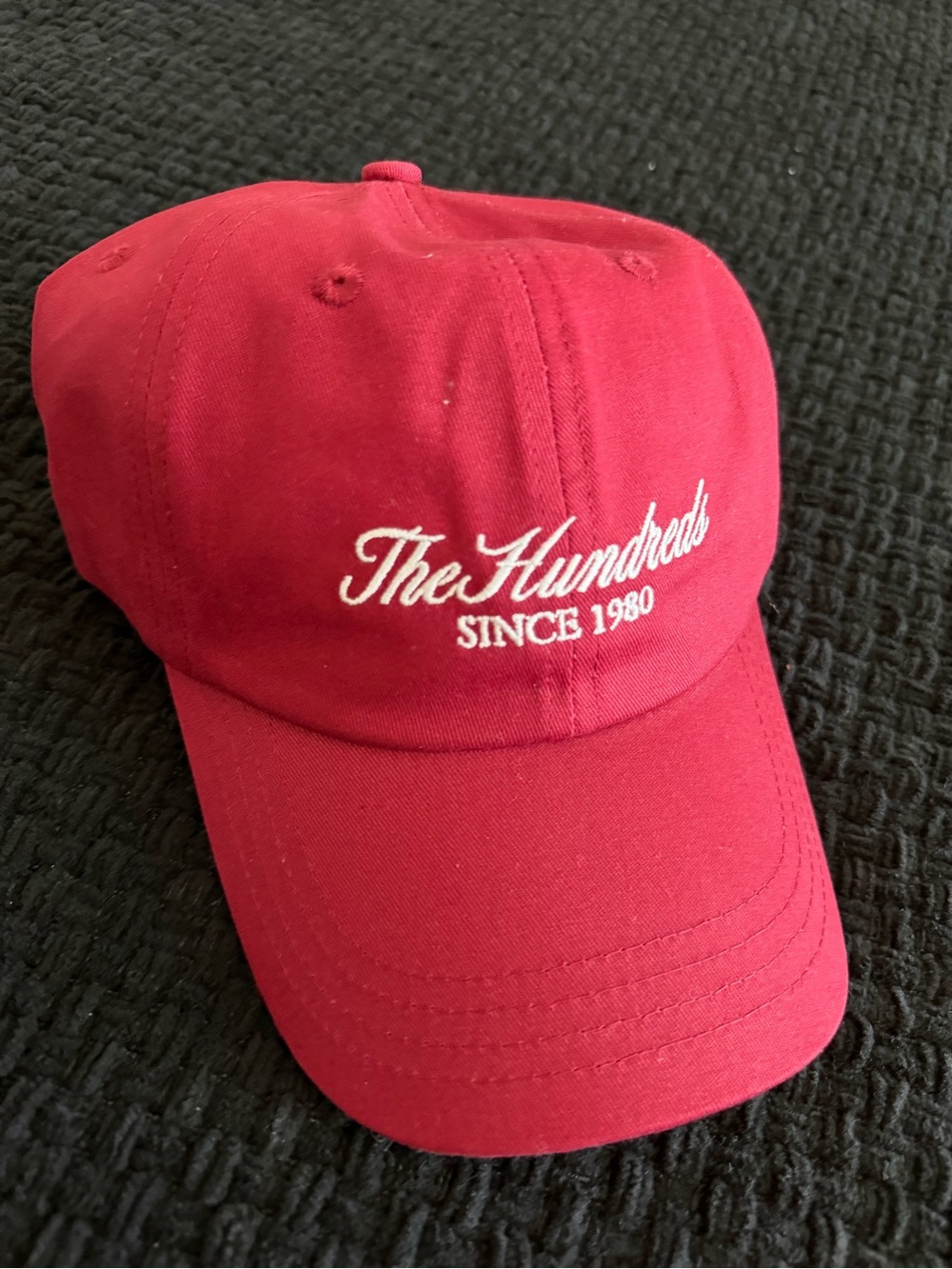 The Hundreds Rich Script Dad Hat Burgundy Red Strapback Cap New With Tags